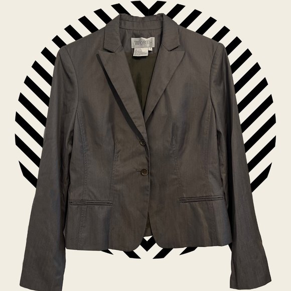 Grey Twill Blazer - Picture 1 of 3